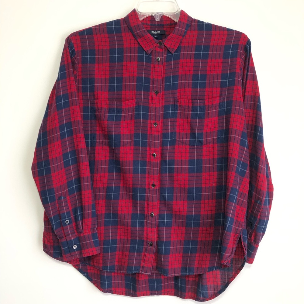 Madewell  Plaid Long Sleeve Shirt Size L